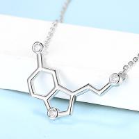 Xiaojing เคมีโมเลกุล925เงินสเตอร์ลิง Serotonin สร้อยคอจี้เพทายใสวันวาเลนไทน์ของขวัญจัดส่งฟรี twzhvj