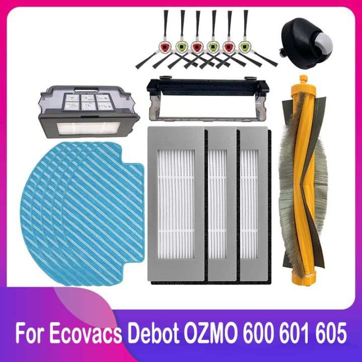แปรงปัดขนแปรงหลักสำหรับ-ecovacs-debot-ozmo-600-601-605แปรงหลักตัวกรอง-hepa-ผ้าไม้ถูพื้นมีแปรงด้านข้างล้างทำความสะอาดได้กล่องฝุ่น
