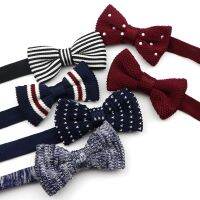 Fashion Single Deck Children Solid Color Bowknot Lovely Knit Bowtie Adjustable  Neckwear Designer Knitting Kid Butterfly Bow Tie Cable Management