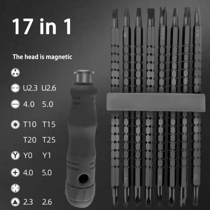 ไขควงสามเหลี่ยมชุดท็อกซ์คีย์-crv-ตะปูเกลียวแม่เหล็ก17-in-1รูปทรงพิเศษสำหรับซ่อมบ้าน