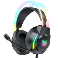 Luminescence Over Ear E-Sports Gaming Headphones พร้อมไมโครโฟน RGB Light Wired Gaming Headset หูฟังสำหรับ Mobile PC MAC