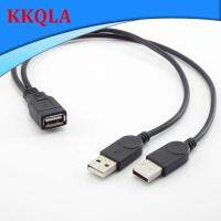 QKKQLA USB 2.0 A Female to Dual Male Splitter DC Power Supply Extension Cable Super Speed Data Sync Charging for U Disks