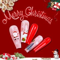 สติ้กเกอร์ติดเล็บ คริสมาส หิมะ ต้นคริสมาส กวาง Chistmas nail sticker