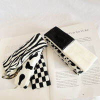 จัดส่งฟรี1Pc แฟชั่นบุคลิกภาพ Retro Zebra รูปแบบ Hairband ยืดถักแถบรัดผมผูกโบว์สำหรับเด็กหญิงกีฬาโยคะฟิตเนสการบีบอัด Headband สปอตสินค้า gift