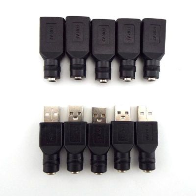 ；【‘； DIY Connector 5.5*2.1Mm DC Female Power Jack To USB 2.0 Type A Male Plug Female Jack Socket 5V DC Power Plugs Adapter Laptop