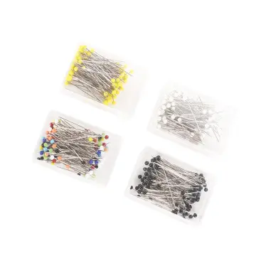 100Pcs/Box 38cm Colorful Round Pearl Head Needles Stitch Straight Push  Sewing Pins For Dressmaking DIY