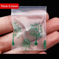500PCS Zipper Bag Small Green Tree Multiple Sizes Self Sealing Zip Lock Bags Gift Jewelry Mini Pouches Plastic Packaging Bags Food Storage  Dispensers