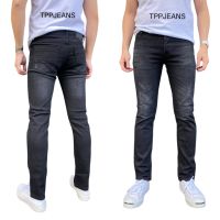 TPPJEANS Winsmans148 "L" Skinny Denim กางเกงยีนส์สกินนี่ชาย ผ้ายืด สวมใส่สบาย สีดำฟอก งานตัดเย็บอย่างดี เป้ากระดุม Size 28-36 รับชำระปลายทาง