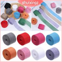 SHUIXINGZ บรรจุภัณฑ์ของขวัญสำหรับปาร์ตี้การตกแต่งบ้านสีธรรมชาติ10เมตรของตกแต่งงานแต่งงานห่อริบบอน Jute Burlap กระเป๋า