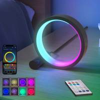 Bluetooth Ring Night Light Remote Control RGB Desk Lamp App Music Rhythm Atmosphere Lights Bedroom Room Decor Led Table Lamp