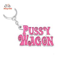 MING1996 Car Keyring Fashion Key Ring Holder Enamel Keychain Movie PUSSY WAGON Keychains Letter Pendants Pink Letters พวงกุญแจ Kill Bill