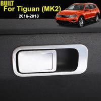 กล่องกล่องเก็บของตรงคอนโซลพักแขนเก็บของชุบโครเมียมสำหรับ Volkswagen Vw Tiguan 2nd Mk2กล่องฝาครอบมือจับประตูตกแต่งฝาครอบสติกเกอร์