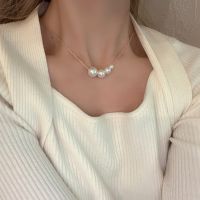 [COD] and Korean cold ins imitation pearl necklace femininity new retro style short collarbone chain niche