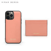 Hiram Beron Monogram Pink Card Holder Case and Mobile Cover for Apple 13 12 11 Pro Max Gift for Lady Birthday