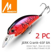 MEREDITH JERK CRANK M65ลอย14G Hot รุ่นตกปลา Lure Hard เหยื่อ11สี Wobbler Crank คุณภาพ Professional ความลึก2.0-2.5M