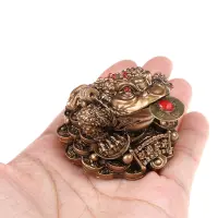 Feng Shui Toad Money LUCKY Fortune Wealth Chinese Golden Frog Toad Coin Home Office Decoration Tabletop Ornaments Lucky Gifts