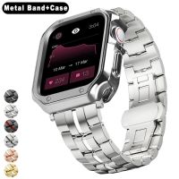 * สายนาฬิกาข้อมือ สเตนเลส TPU พร้อมเคสโลหะ สําหรับ Apple Watch S8Ultra 8 7 6 SE 5 4 3 49 45 44 42 41 40 38 มม.