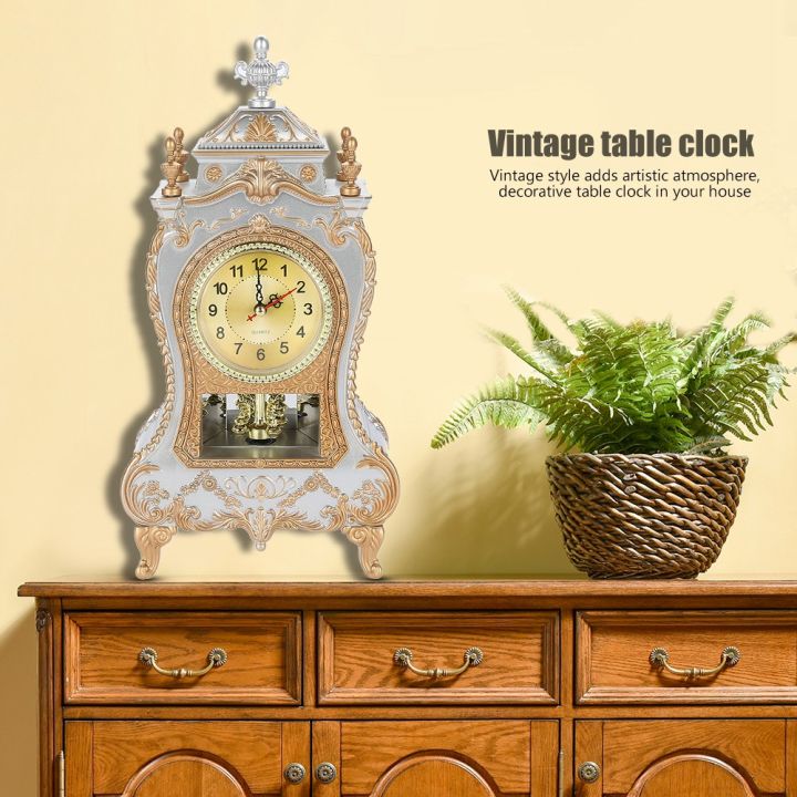 cod-สินค้าขายดี-สไตล์วินเทจนาฬิกาตั้งโต๊ะพลาสติกโบราณตกแต่งโรงแรมบ้านโต๊ะนาฬิกาปลุก-vintage-table-clock-intl-pdo
