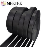 5Meter Meetee 10-100Mm Hitam Nilon Anyaman Band Tas Ransel Tali Hewan Peliharaan Kerah Sabuk Pita DIY Garmen Pita Aksesoris Jahit