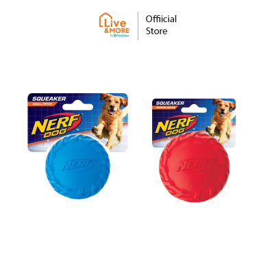 Nerf Dog เนิร์ฟด็อก Tire Squeak Ball บอลลายดอกยางล้อรถ บีบมีเสียงสำหรับสุนัข ขนาด 2.5 นิ้ว และ 3 นิ้ว