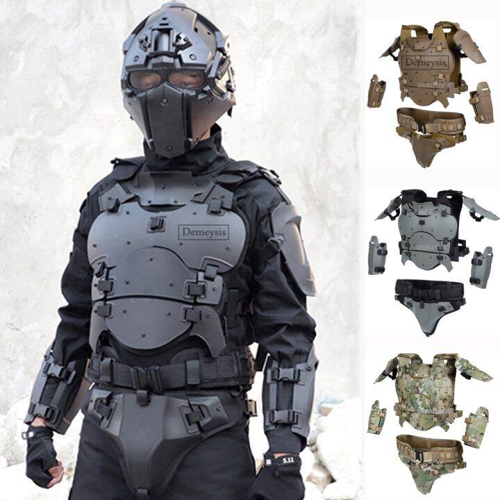 Tactical Body Armor Chest Protector Vest + Elbow + Shoulder + Crotch