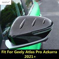 ฝาปิดฝากระจกมองหลังสำหรับ Geely Atlas Pro Azkarra 2021 2022 ABS อุปกรณ์เสริมภายนอกคาร์บอนไฟเบอร์