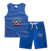 Train Thomas Boy Shorts Vest Set Baby Sleeveless Top + Five-point Pants Summer Thin Sports Suit