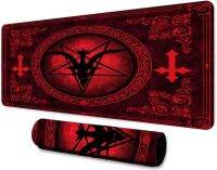 31.5x11.8x0.12 นิ้ว Goat Head Pentagram Gaming Mouse Pad แผ่นรองเมาส์ยางไวกิ้งปีศาจ