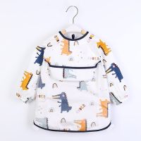 [TIN Household Products] เด็กทารกเด็กวัยหัดเดินแขนยาวผ้าพันคอกันน้ำ Art Smock Feeding Bib ผ้ากันเปื้อนกระเป๋าทารกชายหญิง Burp ผ้าผ้าพันคอ Bibs