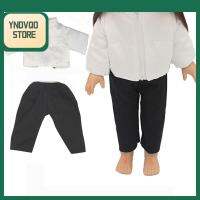 YNDVQO STORE ใหม่ ชุดลำลอง สองชิ้น เครื่องประดับเสื้อผ้า เสื้อแจ็คเก็ตตุ๊กตา เสื้อผ้าบุนวมฤดูหนาว กางเกงสีดำ อุปกรณ์ตุ๊กตา