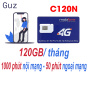 Sim 4G Mobifone C120N 120GB tháng (4 GB ngày + 1000 phút nội mạng + 50 phút liên mạng) thumbnail