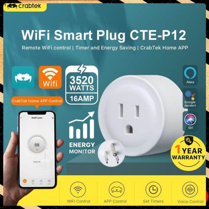 【PHI Local Stock】 CrabTek WiFi Smart Plug With Energy Monitor WiFi ...