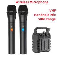 Wireless Microphone 2 Channels VHF Professional Handheld Mic USB Receiver For Party Karaoke Portable Speaker Live Performances