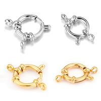 4Pcs Stainless Steel Gold Round Spring Lobster Clasp Hooks Connectors for Jewelry Making DIY Bracelet Clavicle Necklace Supplies