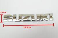 ป้ายพลาสติกตัวอักษรโครเมี่ยม SUZUKI ขนาด 15.0x2.5cm ติดตั้งด้วยเทปกาวด้านหลัง