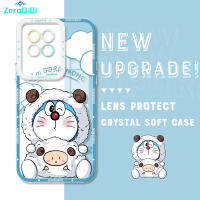 เคสโทรศัพท์ ZeroQiQi Hp Itel S23ของแท้กันกระแทกลายการ์ตูน Doraemn เคสโทรศัพท์คริสตัลปลอกอ่อนคลุมทั้งหมดเคสมือถือใสเพื่อการป้องกันกล้อง