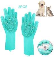 Grooming Cleaning Gloves Dog Bathing Shampoo Scrubber Dishwashing Cleanner Sponge Hair Removal