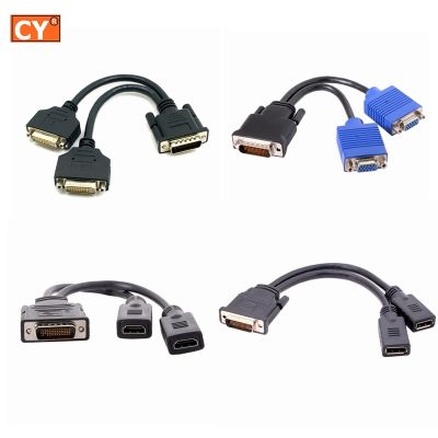 ☋◎ DMS 59Pin Male to 2 VGA DVI Displayport HDMI-Compatible Female Splitter Extension Cable Adapter for graphics card HDMI Monitor