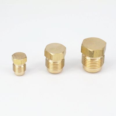Fit Tube O.D 3/16" 1/4" 5/16" 3/8" 1/2" Brass SAE 45 Degree Hex End Plug Pipe Connectors Fitting Adapters 1000PSI Pipe Fittings Accessories