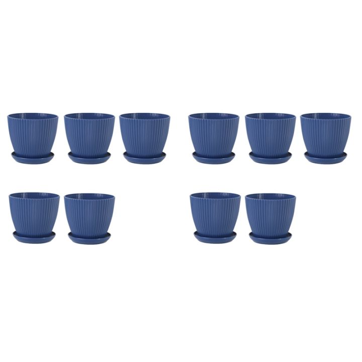 Plastic Planter Pots for Plants, 5 Pack 6 Inch Flower Pots with Drainage Holes and Saucers, for Indoor Outdoor