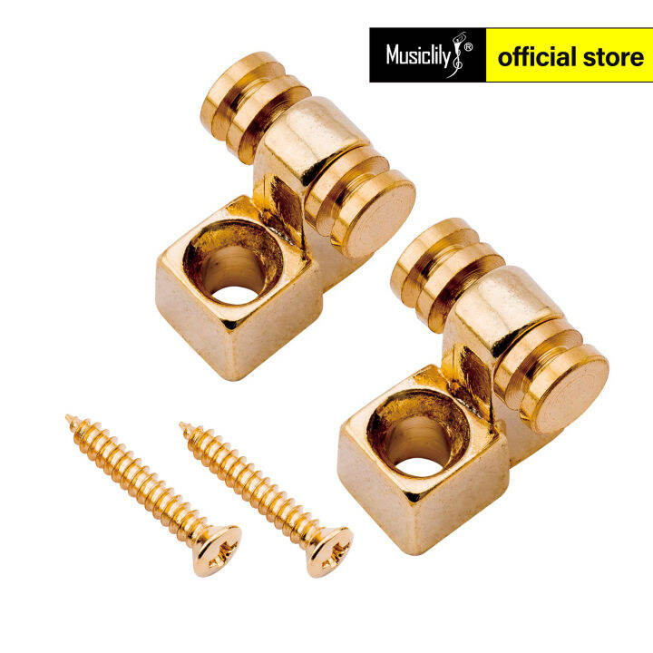 KAISH Set Of 2 Stainless Steel Barrel Guitar String Guides Stainless String Retainers String Trees With Two Short And Two Tall Spacers For Various Guitars Black