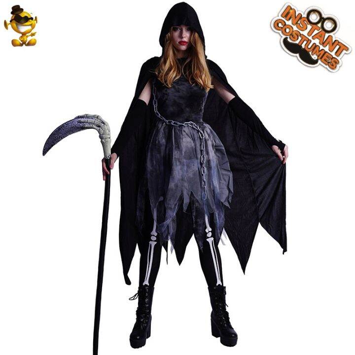 halloween-party-cosplay-costume-stage-costumes-uniforms-temptation-black-female-the-ghost-cloak-of-bone