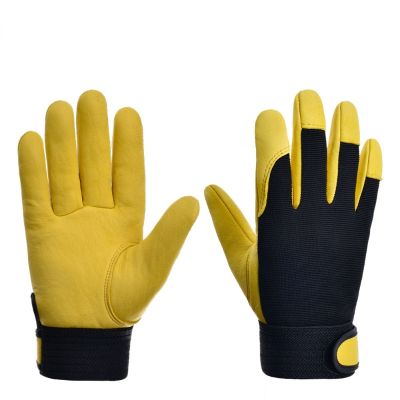 1Pair Leather Gloves Wear Resistant Driving Working Repair Safe Men Clothing Accessories