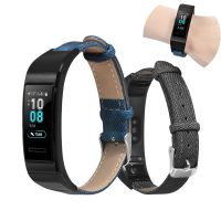 Denim Vintage Watchband mężczyzna kobiet pasek dla Huawei Band 3 Pro inteligentna bransoletka Casual Retro wymiana zegarki paski akcesoria