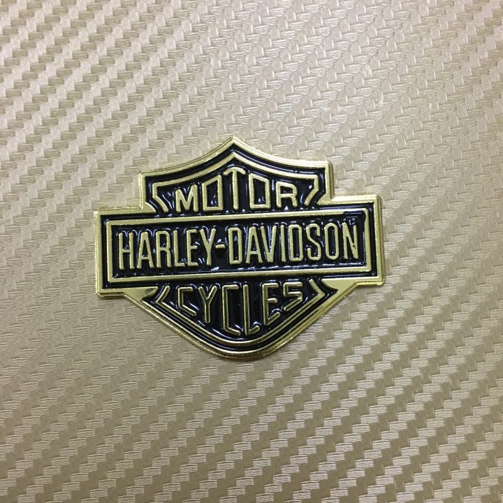 โลโก้ Harley Davidson สีทอง ขนาด* 4.5 c 5.5 cm งานโลหะ