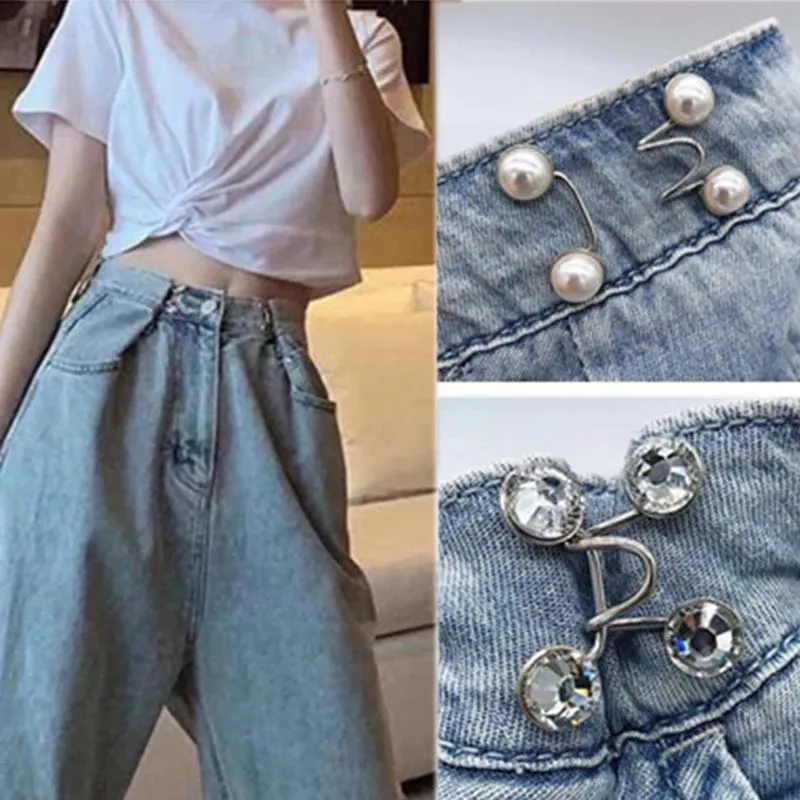 Women Skirt Pants Jeans Adjustable Waist Clip Metal Pins Clothing  Accessories Sewing Women's Brooch Set Tighten Waist Brooches