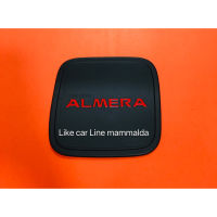 almera 2020 ครอบฝาถังน้ำมัน สีดำโลโก้แดง