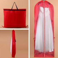 Non-Woven Fabric Wedding Dress Dust Cover Zipper Closure Bride Gown Storage Bag Foldable Garment Clothes Case Protector Wardrobe Organisers