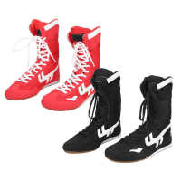 Boxing Wrestling Shoes Sneakers Martial Arts Taekwondo Sanda Training Shoes Lace Up Boots Weightlifting Sneakers Size 41