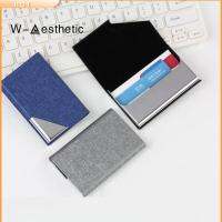 W-AESTHETIC เหล็กไร้สนิม กระเป๋าใส่บัตร หนังพียู น้ำหนักเบามาก ที่ใส่นามบัตร แฟชั่นสำหรับผู้หญิง สายรัดหัวเข็มขัด ที่ใส่บัตรเครดิต สำหรับผู้หญิง